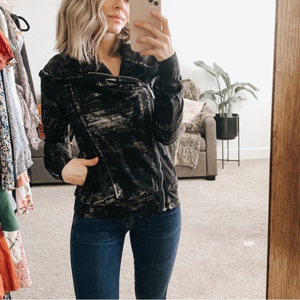 Young Fabulous & Broke Kayla Moto Assymetric Zip Up Tye Jacket